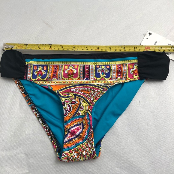 Trina Turk swim and spa Nepal black multicolor paisley print bikini bottom - Picture 7 of 11